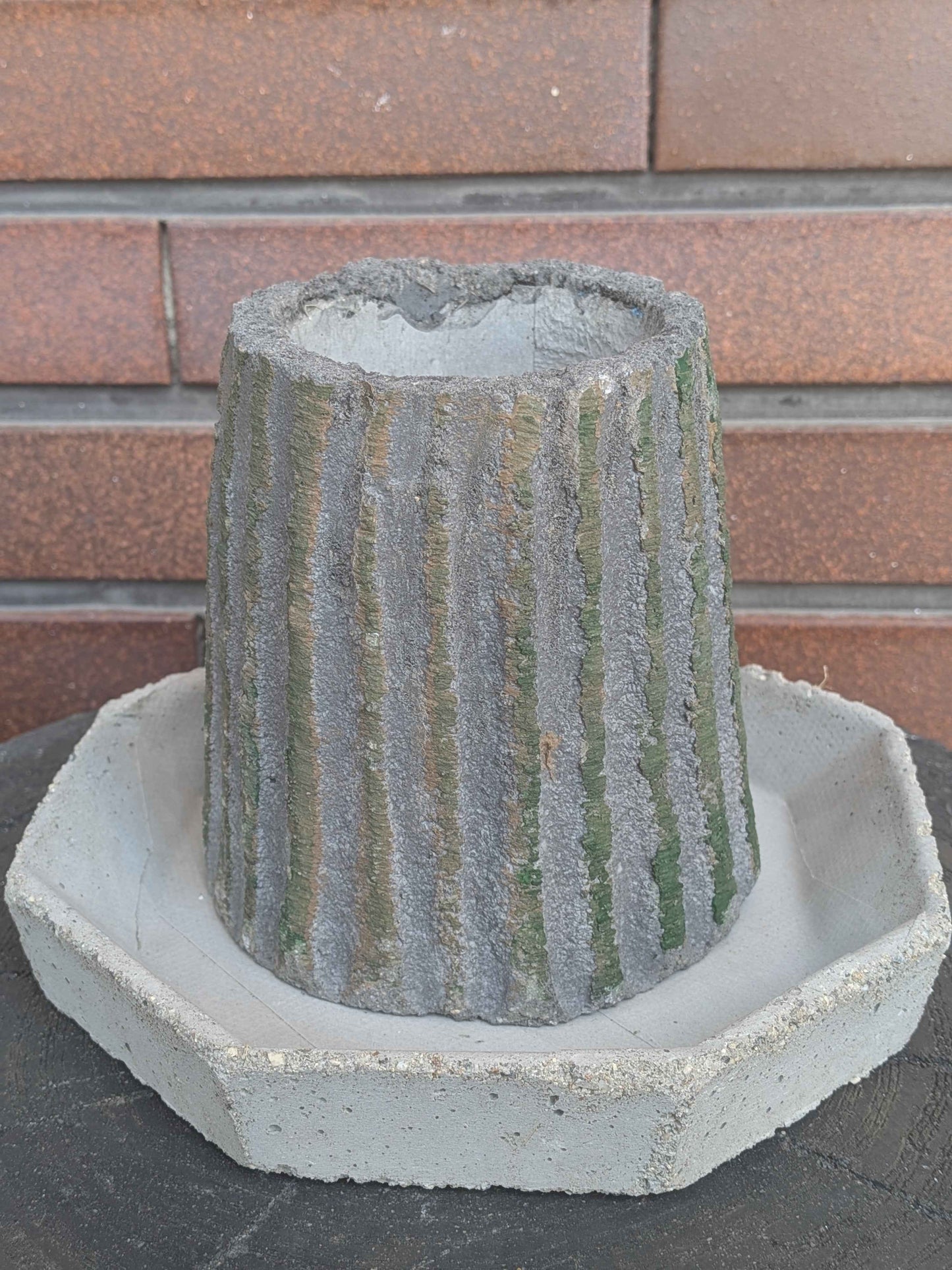 セメント鉢 受け皿セット 3号 - ハンドメイド 観葉植物 ギフト対応 - NoelHatch