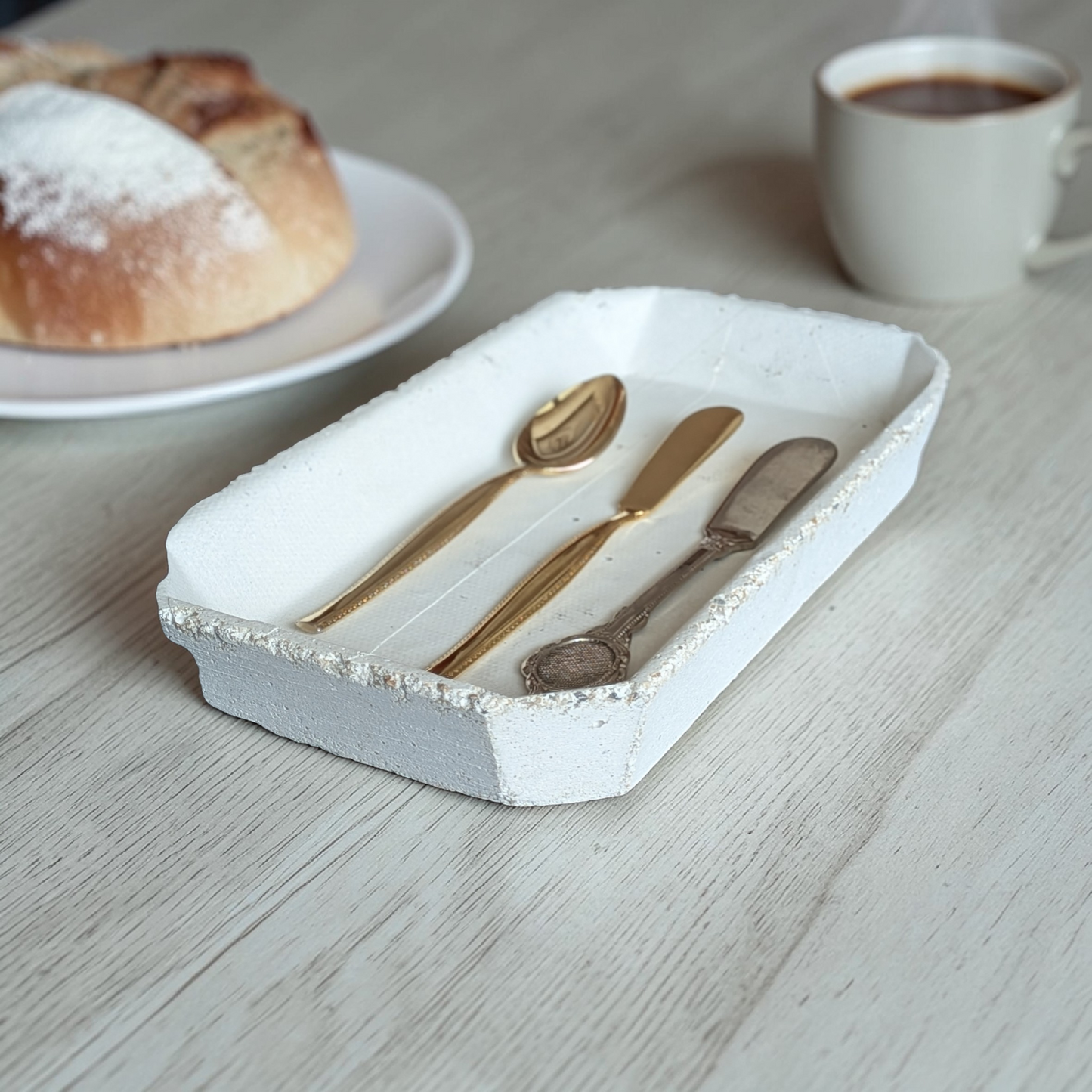 「静かなる水平線」長方の受皿 22cm (Horizontal Silence)