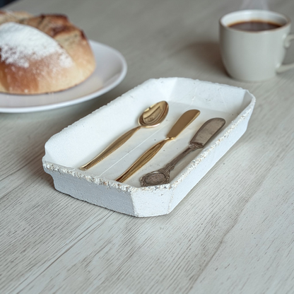 「静かなる水平線」長方の受皿 22cm (Horizontal Silence)